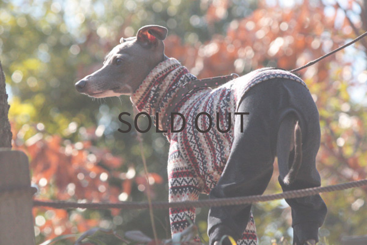 画像3: ジャガードニットロンパ重ね着風（ブロック） (3)