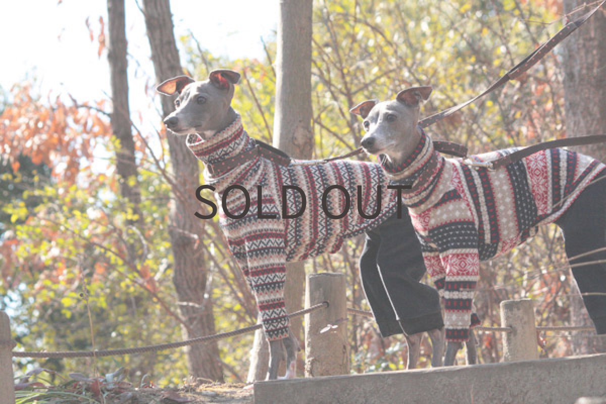 画像2: ジャガードニットロンパ重ね着風（ブロック） (2)