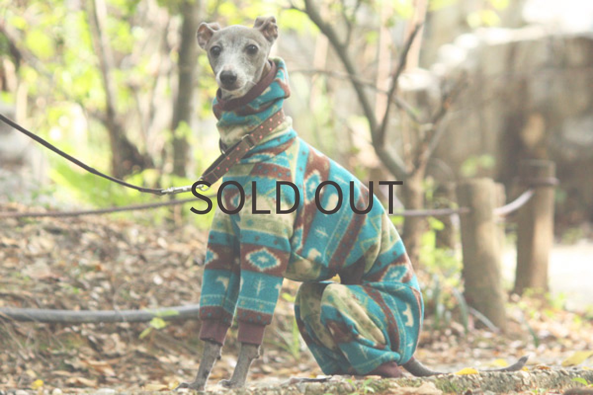 画像2: クマのフリースロンパ（ブルーグリーン） (2)