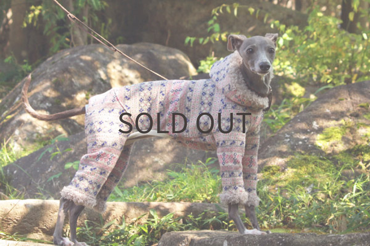 画像3: フォークロア調花柄ロンパース（ラズベリー×ネイビー） (3)