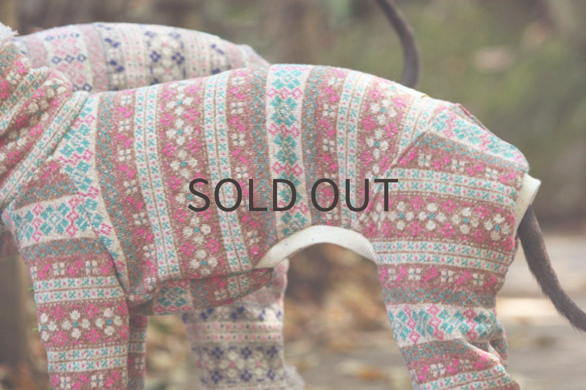 画像3: フォークロア調花柄ロンパース（ピンク×ブルーグリーン） (3)