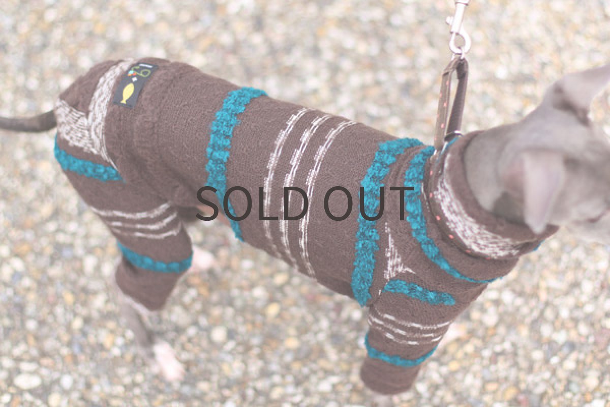 画像3: リップルニットのタイトロンパース（ブラウン） (3)