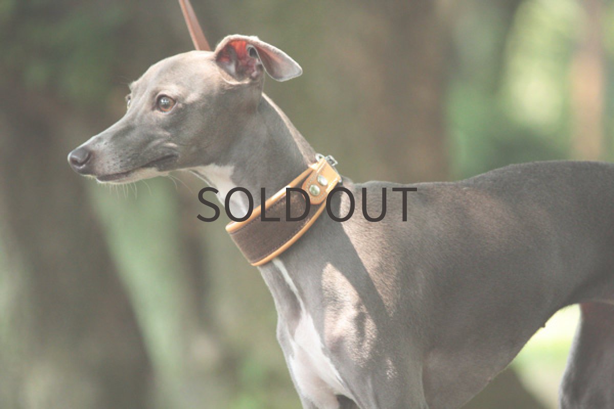 画像4: リネンと革のハーフチョーク　（ダークブロンズ×ヌメ） (4)