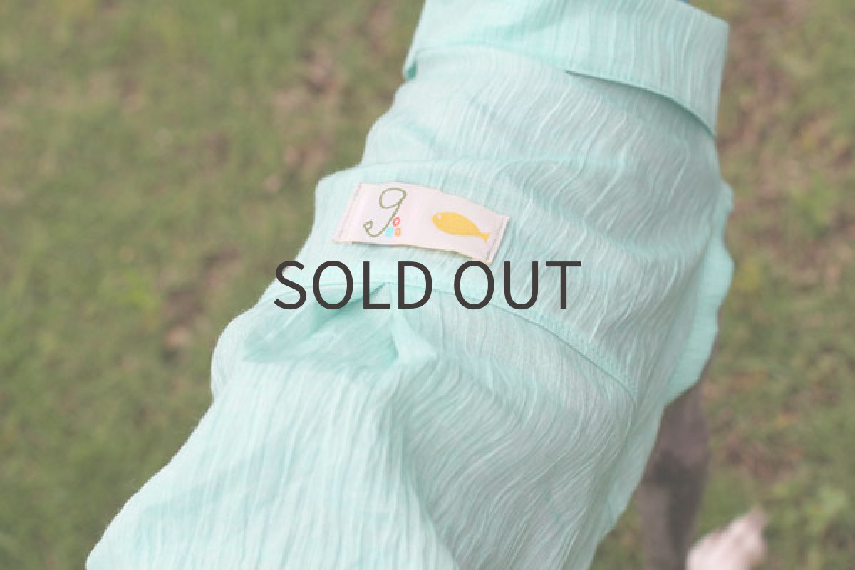 画像3: 手もみ麻のサマーシャツ(パステルグリーン) (3)