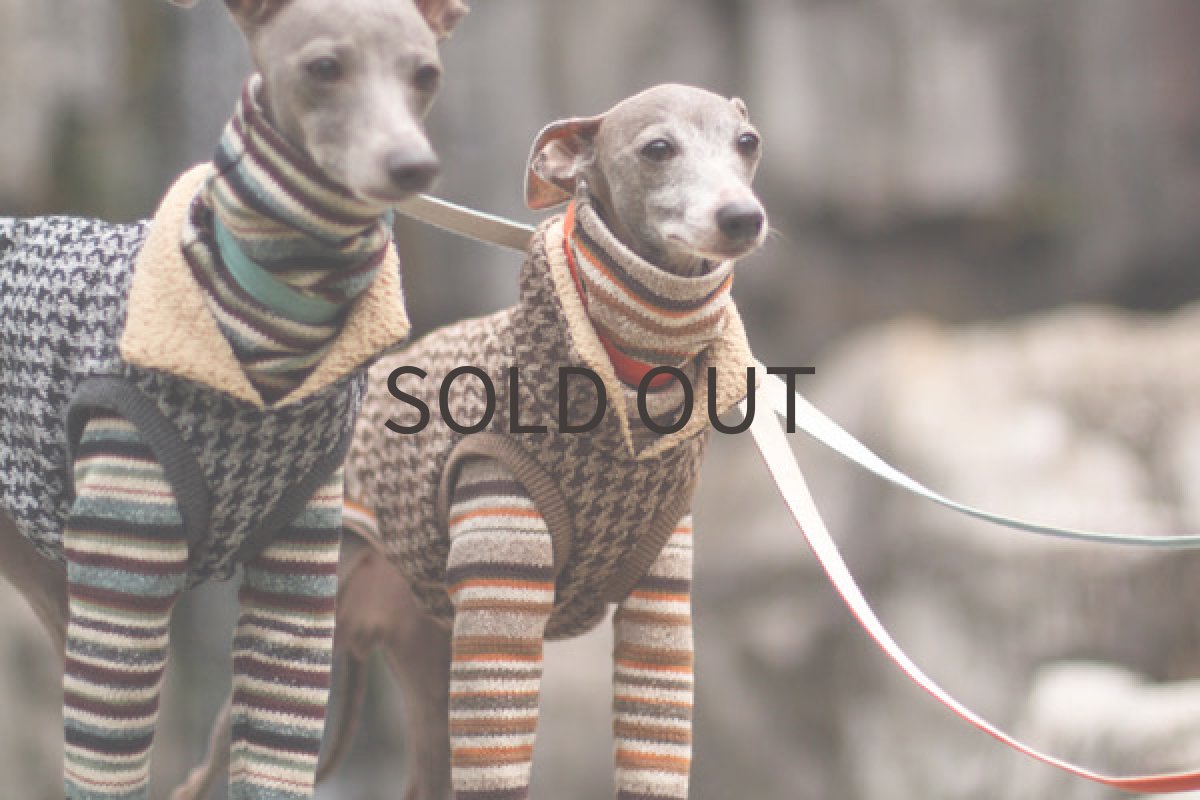 画像2: シルク混■千鳥ニットのベスト（ブラウン） (2)