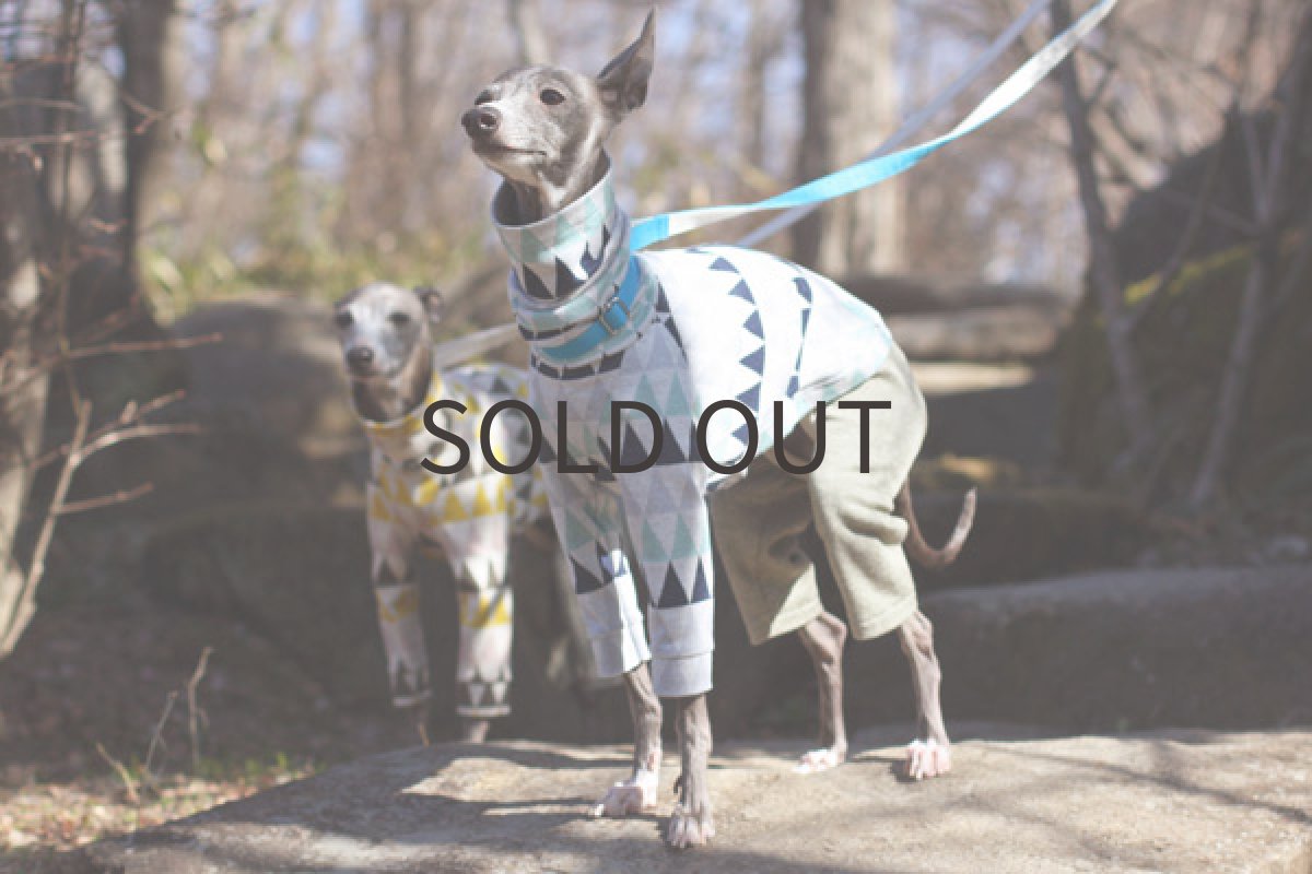 画像4: ミントブルーの三角ロンパ (4)