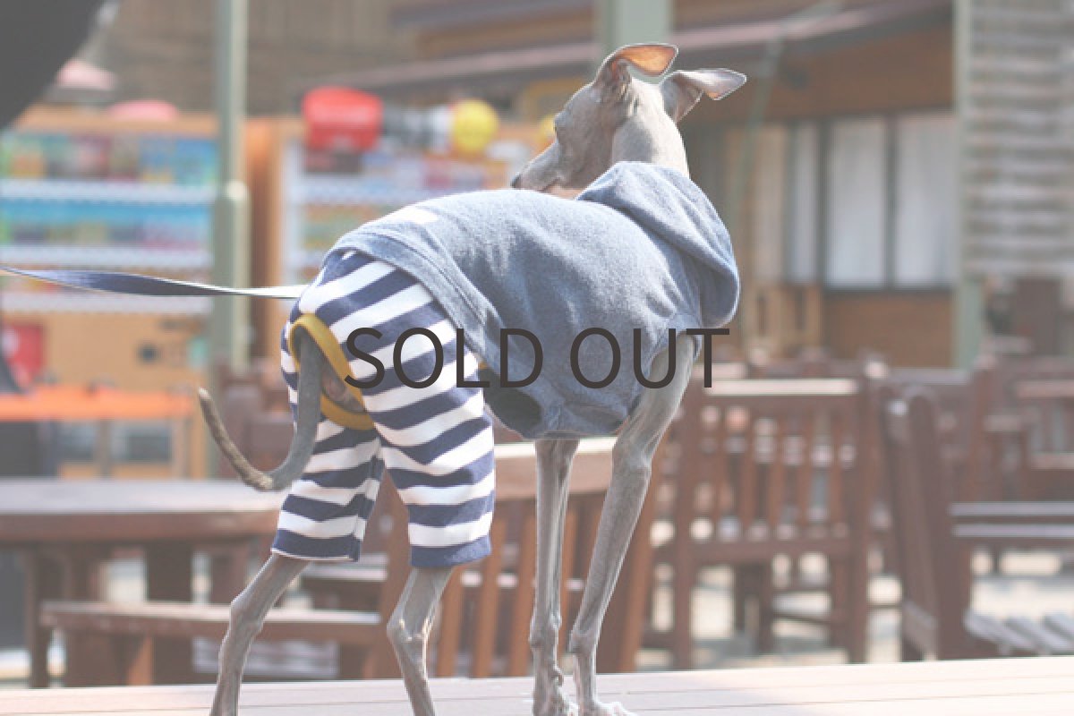 画像5: ビンテージ風パイルのロンパ（スチールブルー） (5)