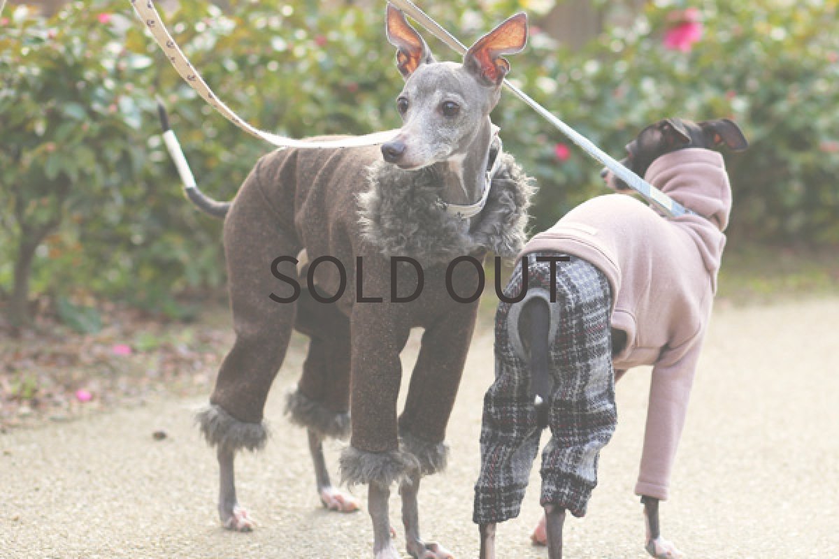 イタグレ服 ネップ圧縮+ファーのロンパ 全身前