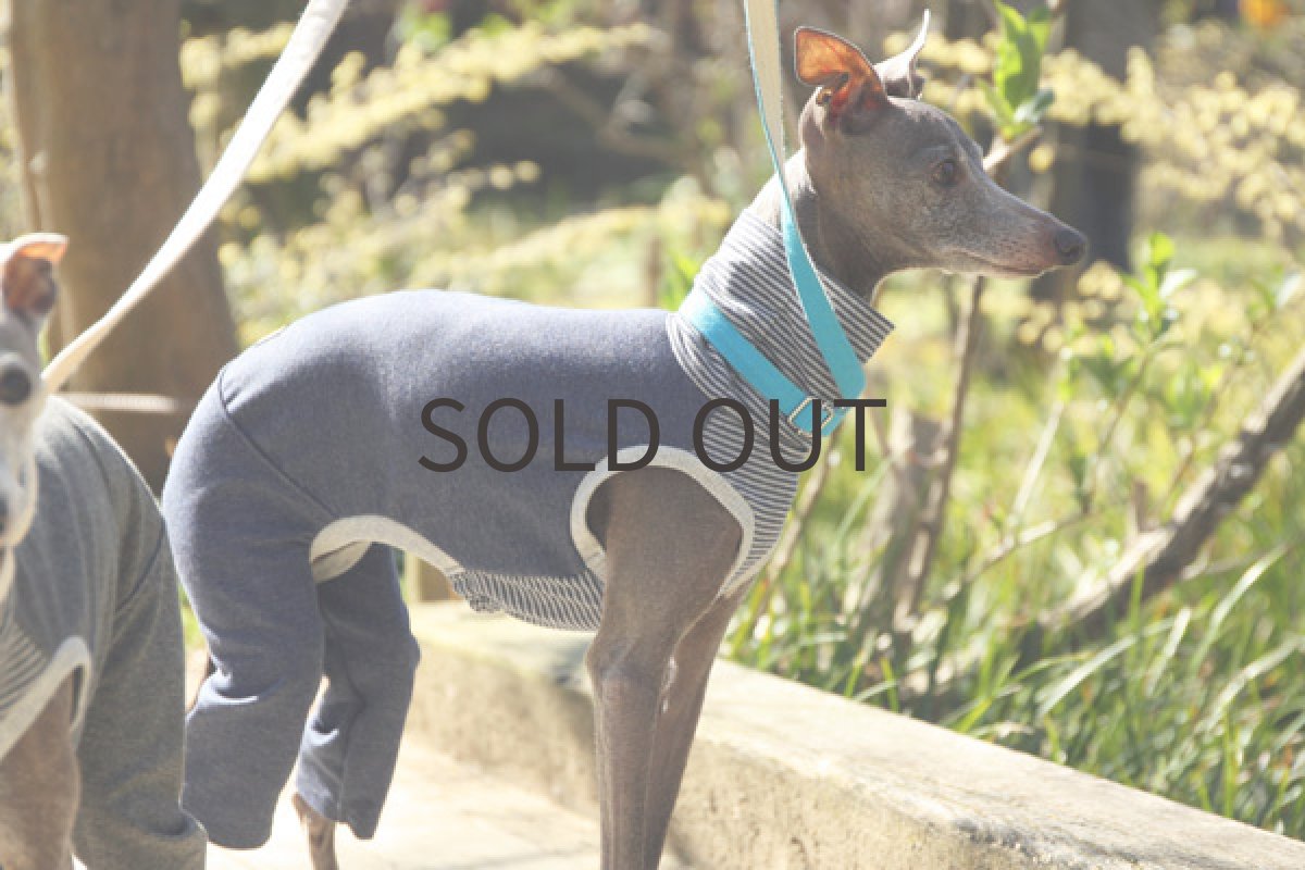 画像5: デニム風ニットのロンパ（ネイビー） (5)