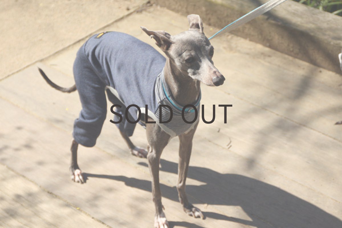 画像3: デニム風ニットのロンパ（ネイビー） (3)