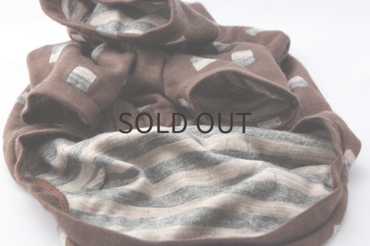 画像6: ブロックボーダーの接結シャツ（ブラウン） (6)