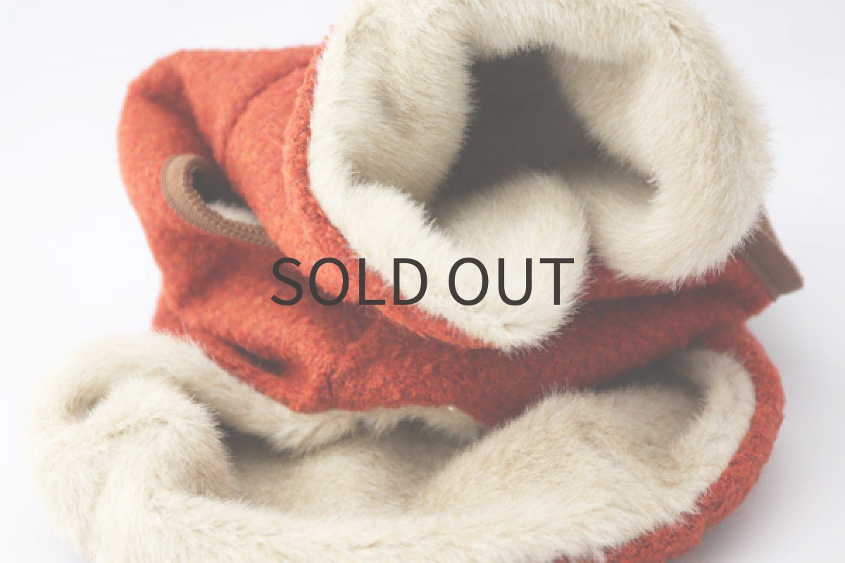 イタグレ服 イタリー製ファーベスト(オレンジレッド) 平置き1