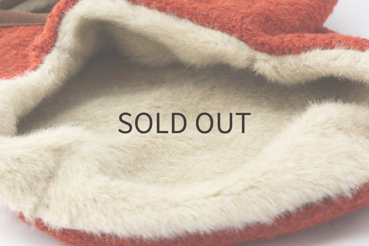 イタグレ服 イタリー製ファーベスト(オレンジレッド) 裏地