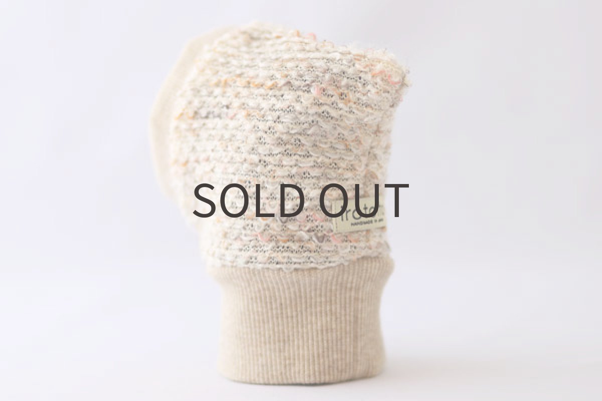 画像4: ネップツイードの雫スヌード（バニラ） (4)