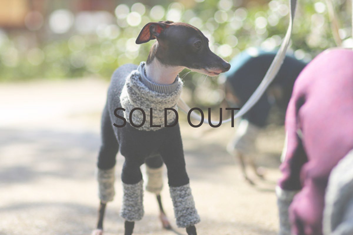 イタグレ服 +ブークレーヤーン（チャコール） アップ