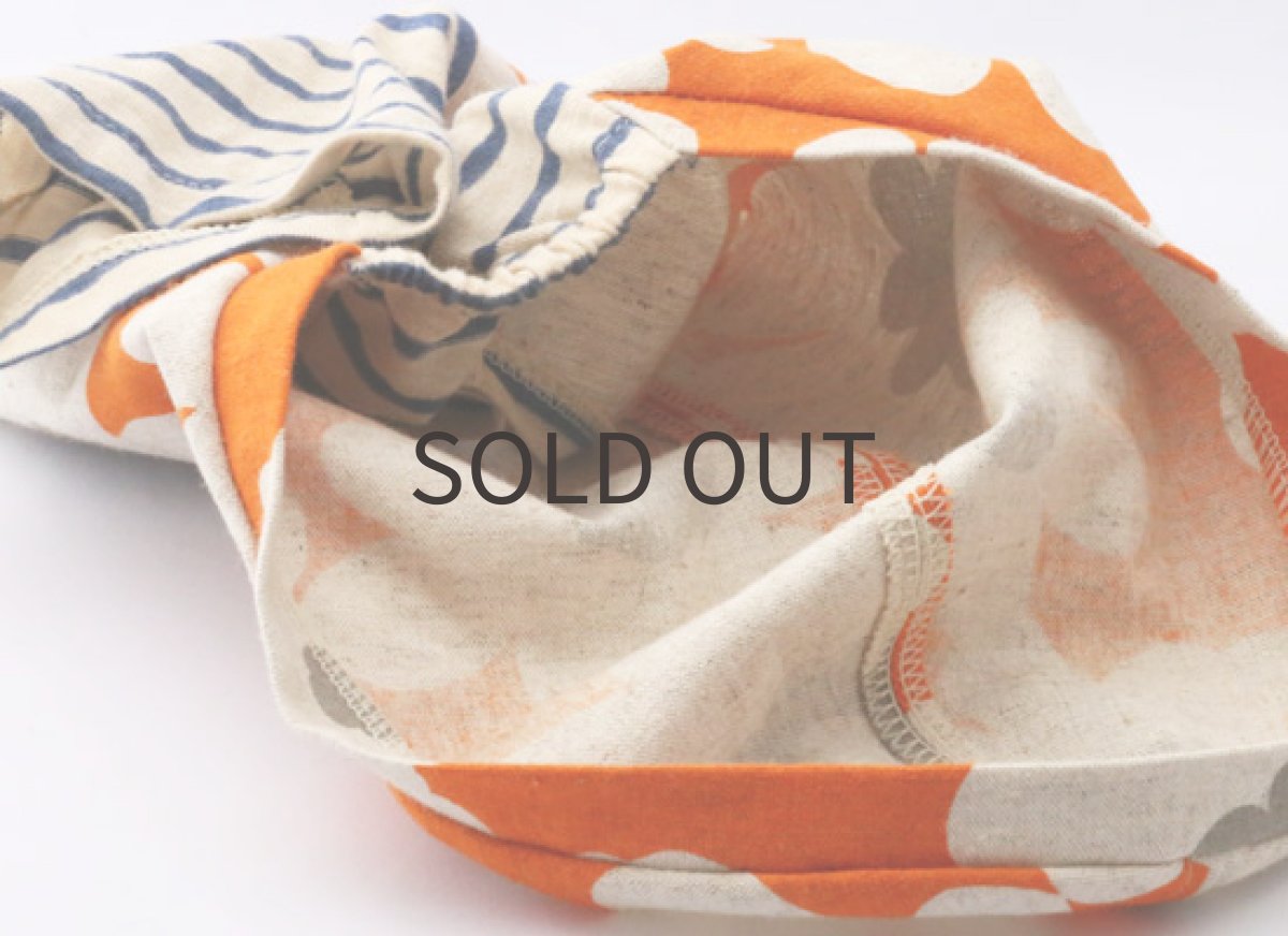 画像6: 花がら綿麻キャンバス(オレンジ) (6)