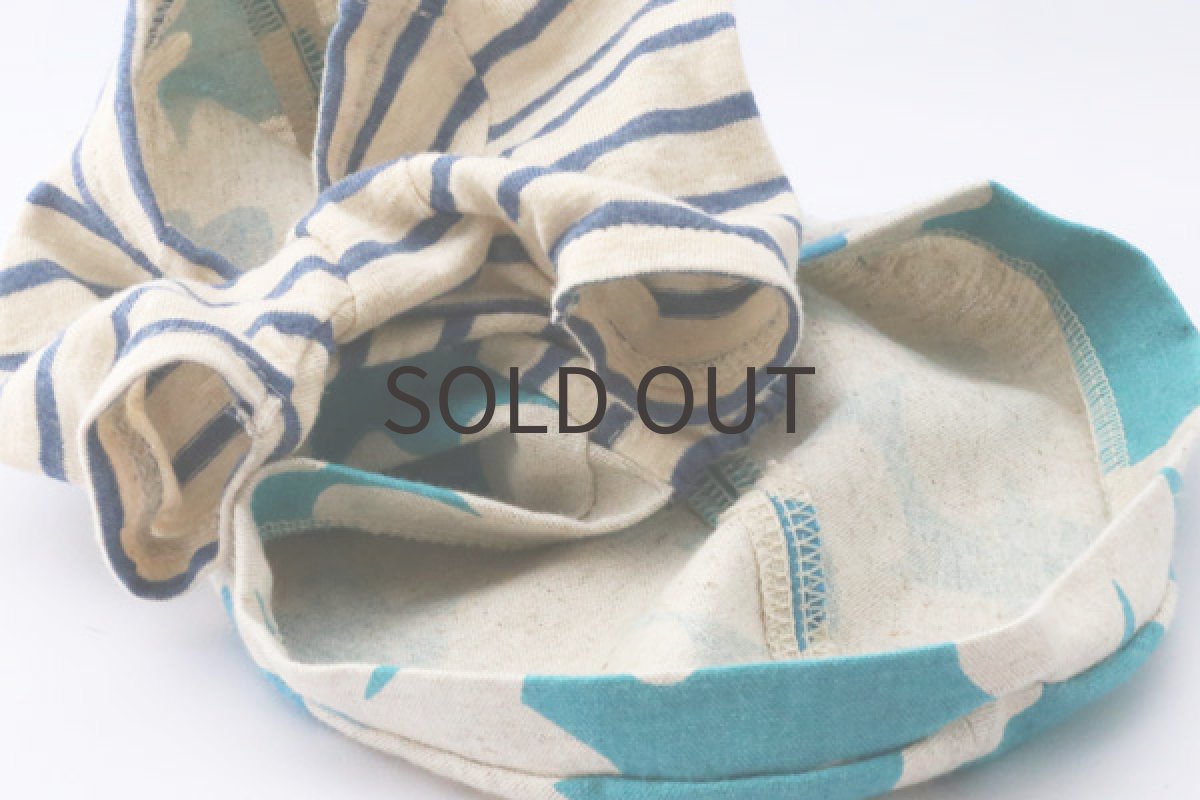 画像6: 花がら綿麻キャンバス（水色） (6)