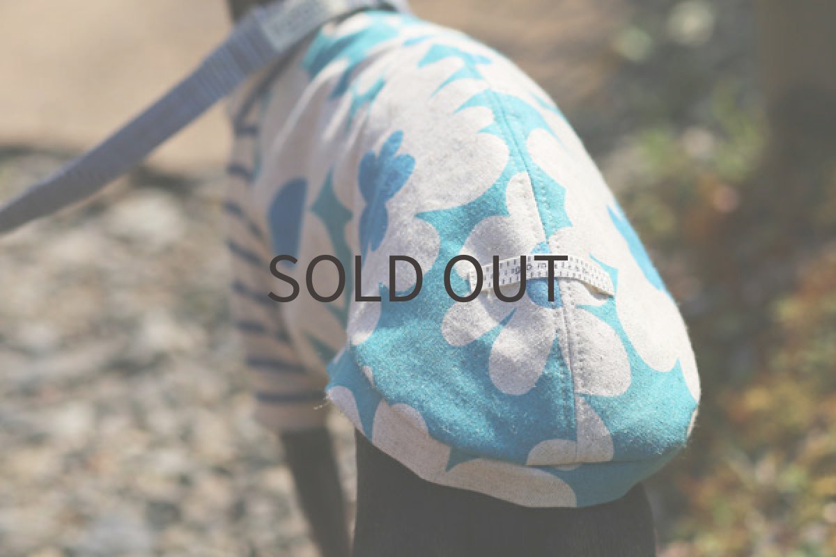 画像3: 花がら綿麻キャンバス（水色） (3)