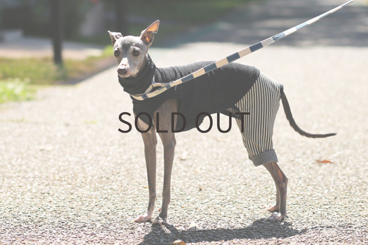 イタグレ服 ヒッコリーパンツのロンパ（ブラック）