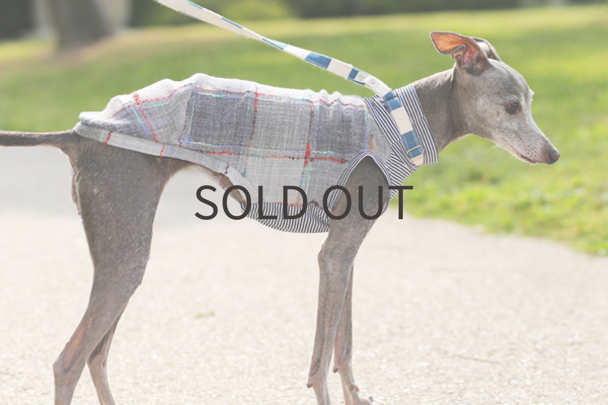 画像2: 麻混ウール絣(ブルー) (2)