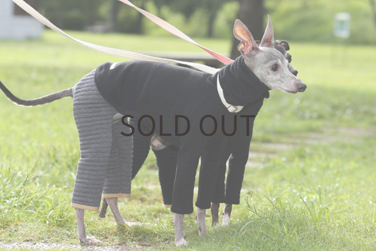 画像2: ボーダーキルトのパンツ（グレー） (2)