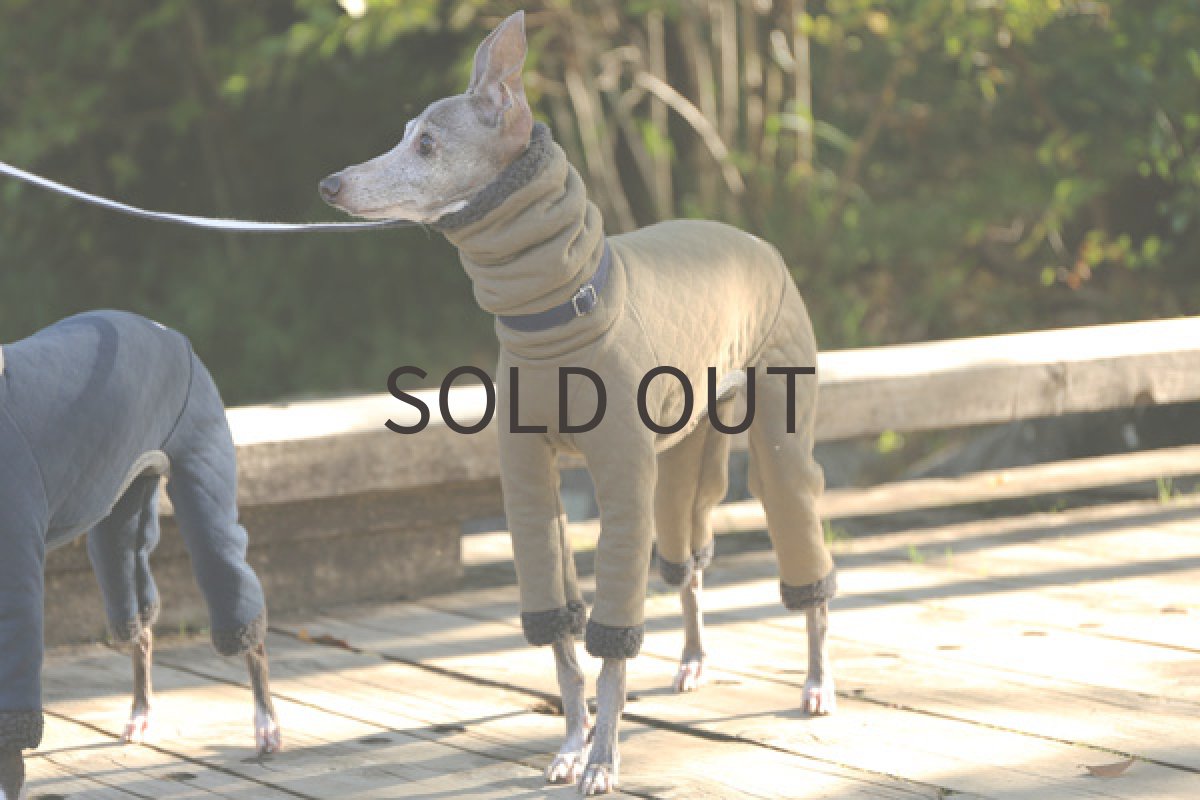 画像5: ボア+キルトニット（カーキ） (5)