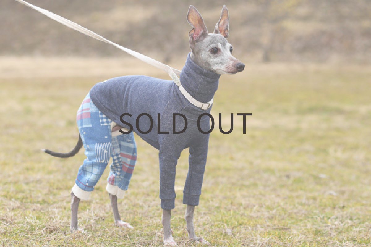 画像4: パッチワーク風パンツ(トップ:インディゴ) (4)