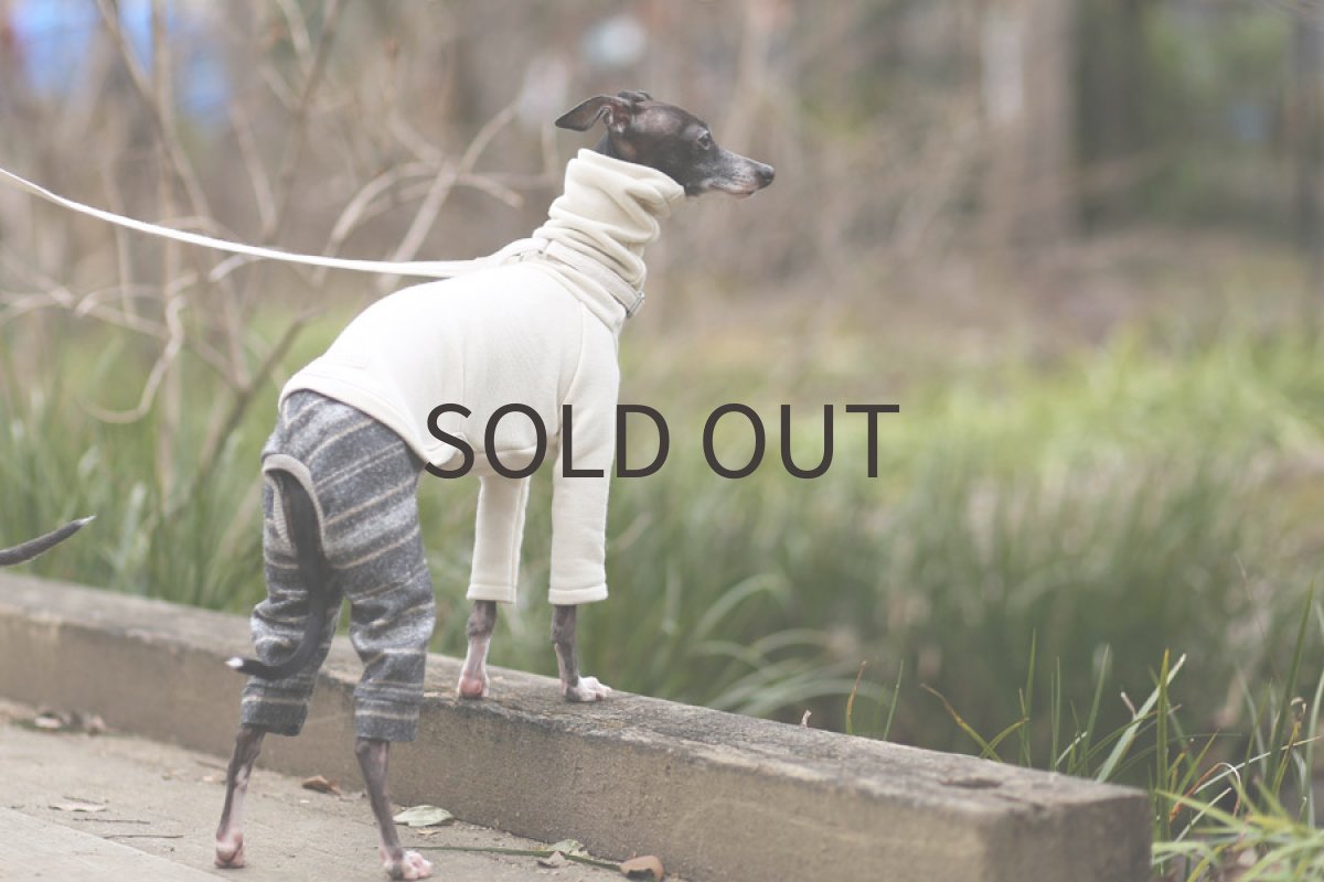 画像2: コットンボーダーパンツ（チャコール）〜MLサイズまで (2)