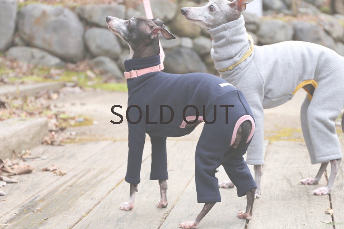 画像2: 裏起毛トレーナーロンパ（ネイビー）〜Mサイズまで (2)