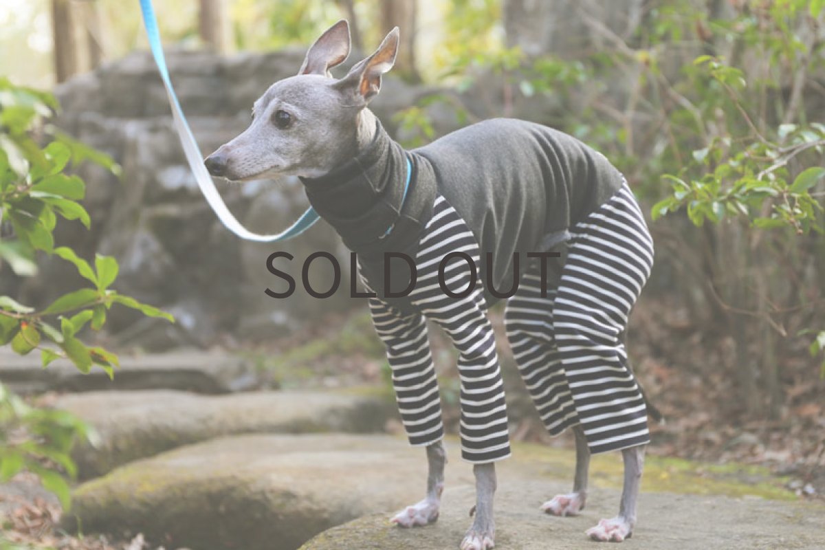 画像4: しましま袖のロンパ（ネイビー） (4)