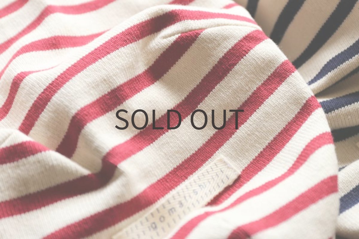 画像4: 袖切り替えボーダー（レッド）〜Lサイズまで (4)