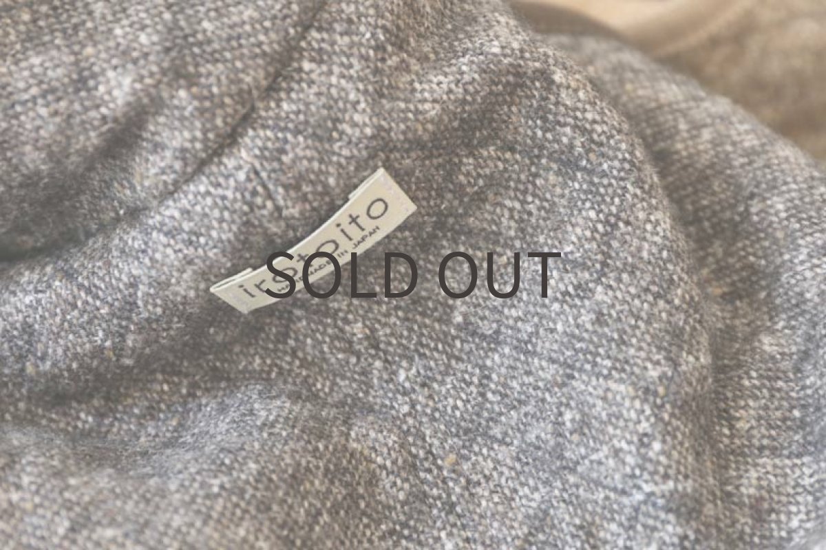 画像6: キルトステッチのツイードベスト（チャコール）〜MLサイズまで (6)