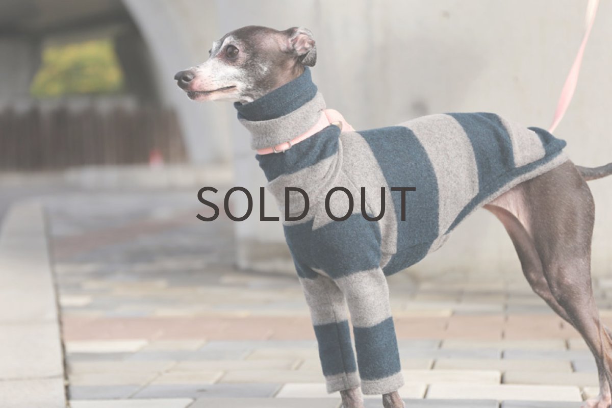 画像2: ウール混ワイドボーダー（シャドウブルー）〜Mサイズまで (2)