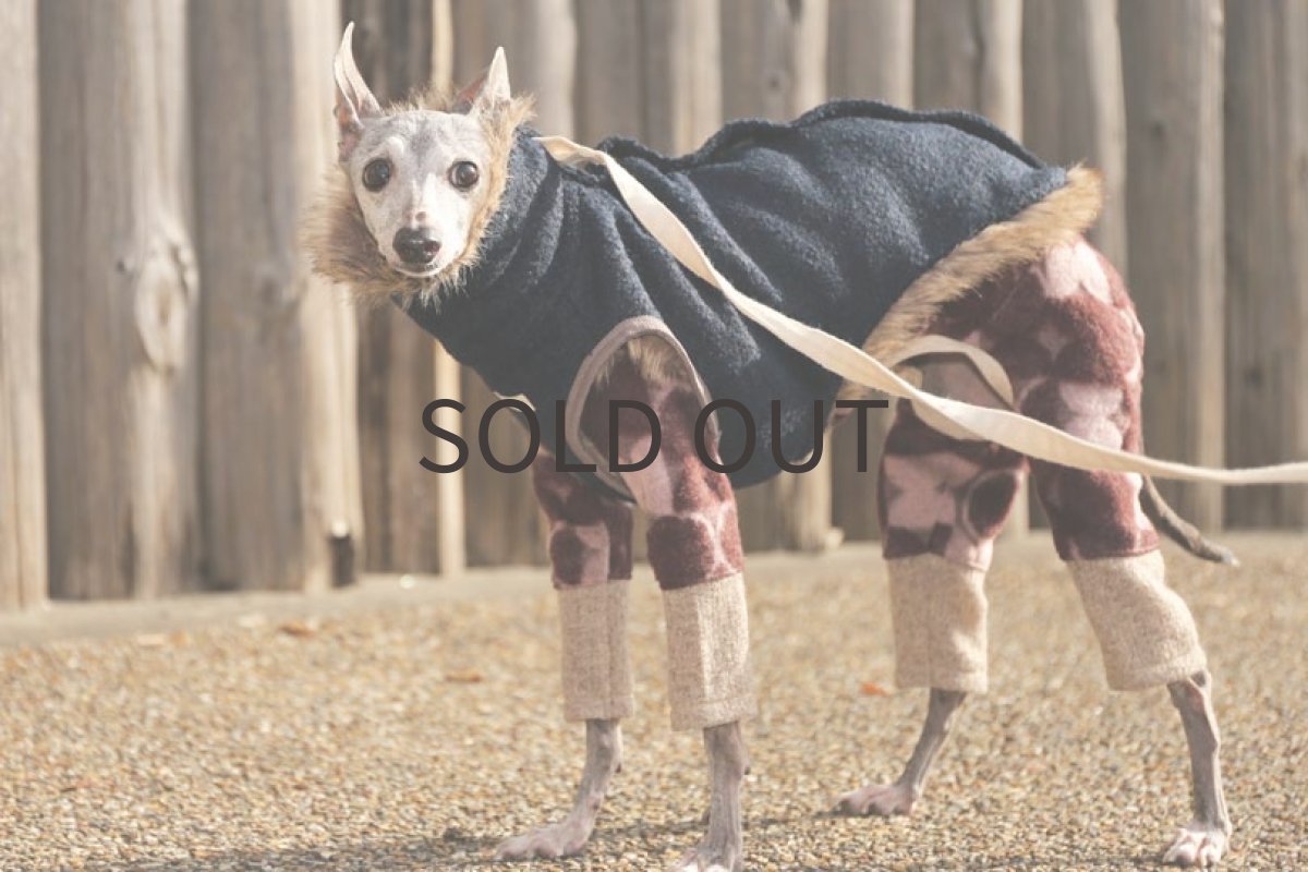 画像2: 【背開き】【リバーシブル】イタリー製ループツイード（ネイビー）〜Mサイズまで (2)