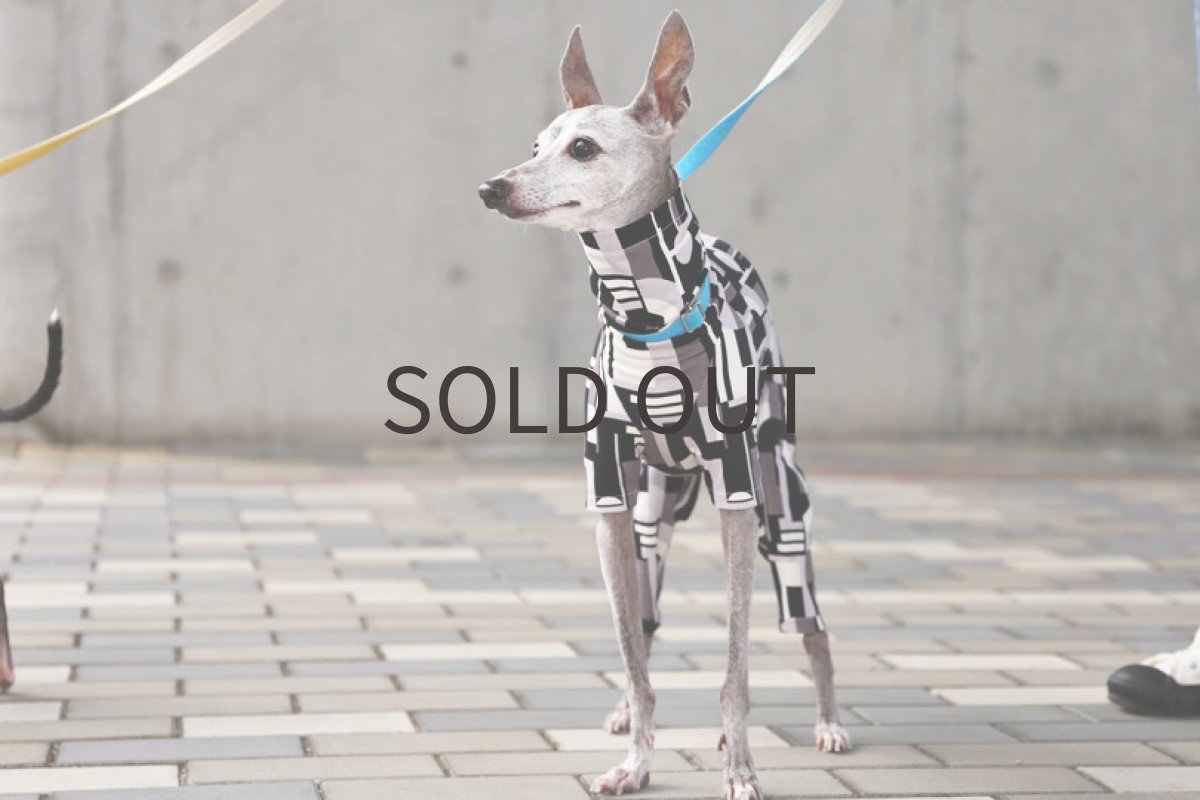 画像4: 接触冷感レトロプリント（トープ×ブラック）〜ネックショート丈まで (4)