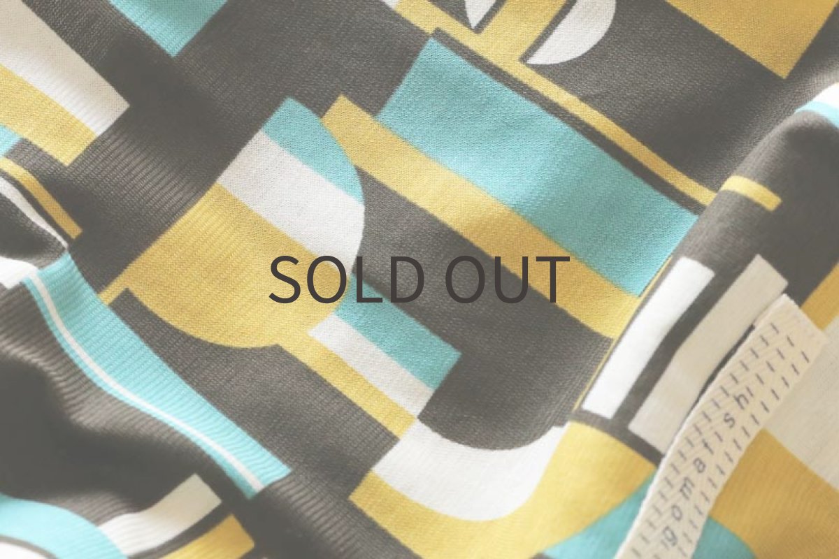 画像6: 接触冷感レトロプリント(ナイルブルー×マスタード) (6)