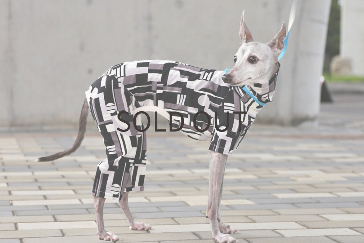 画像5: 接触冷感レトロプリント（トープ×ブラック）〜ネックショート丈まで (5)