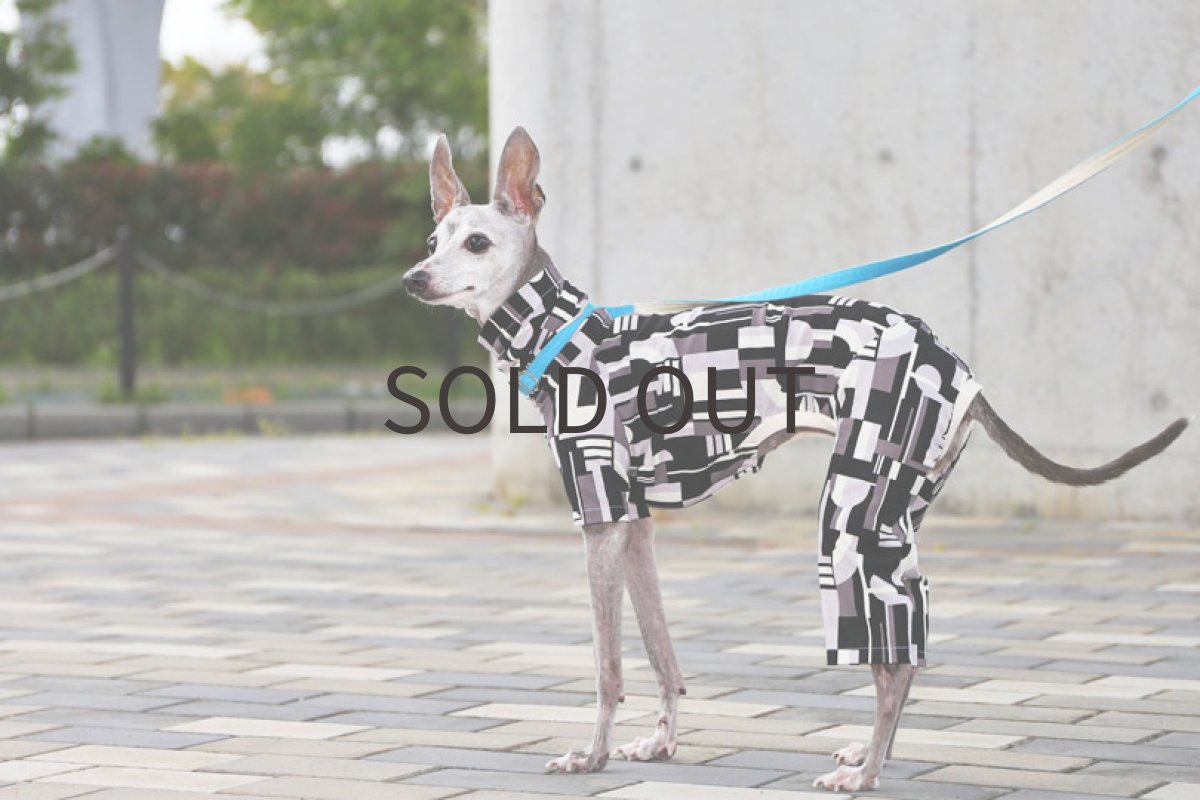 画像2: 接触冷感レトロプリント（トープ×ブラック）〜ネックショート丈まで (2)