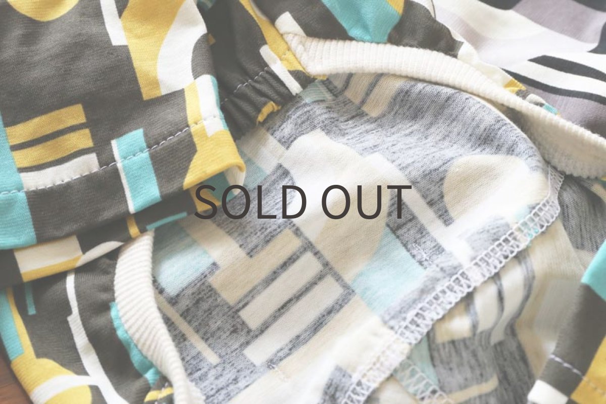 画像7: 接触冷感レトロプリント(ナイルブルー×マスタード) (7)