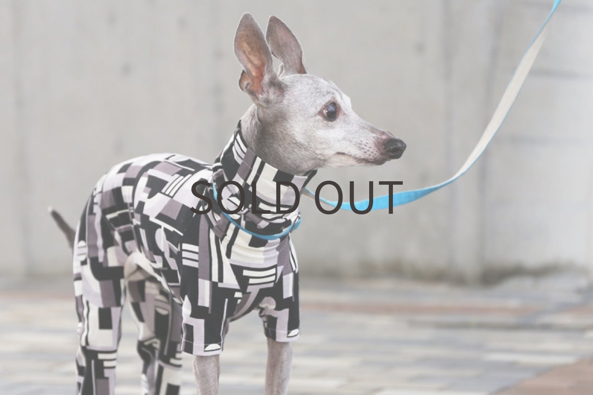 画像3: 接触冷感レトロプリント（トープ×ブラック）〜ネックショート丈まで (3)