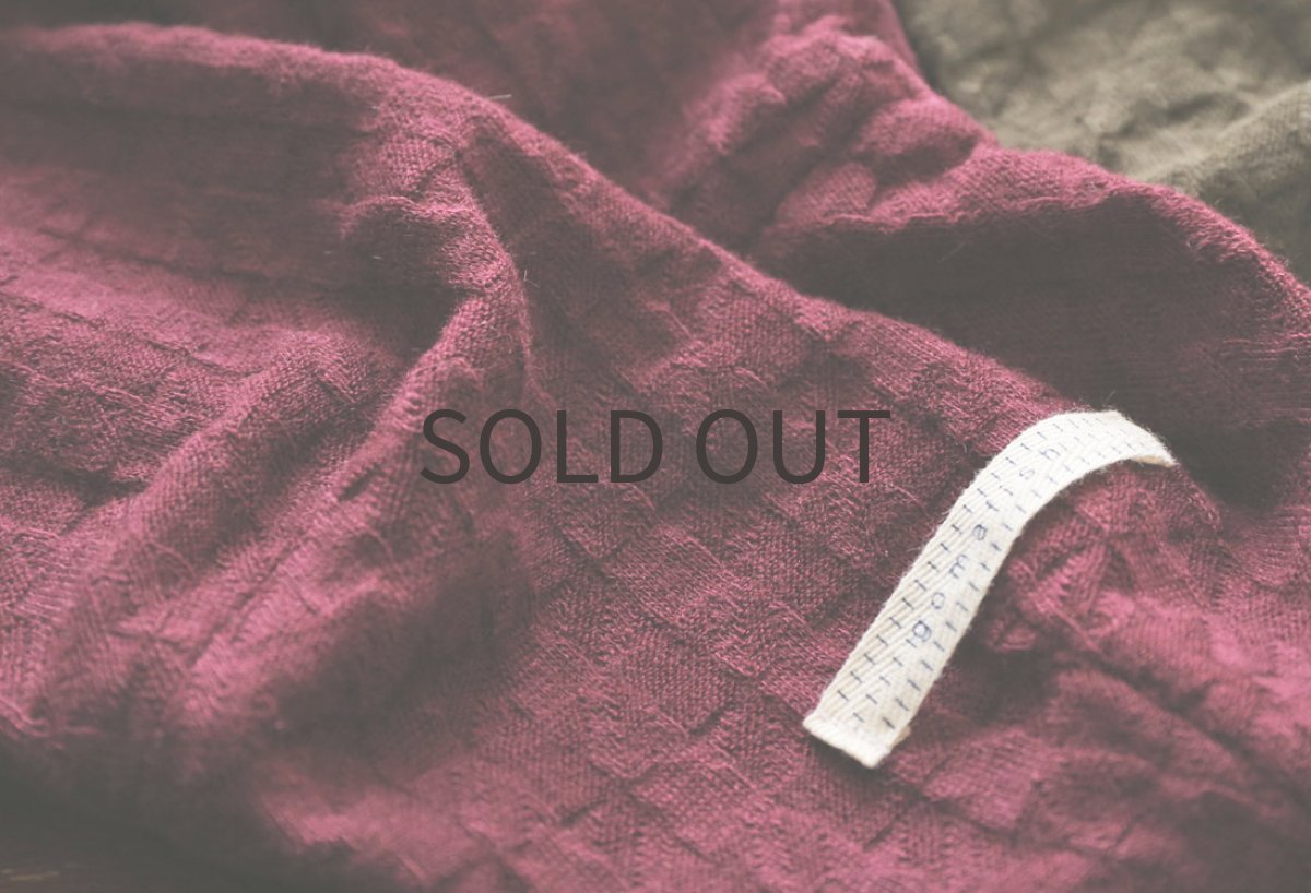 画像6: ウール混の模様編みニット(バーガンディー) (6)