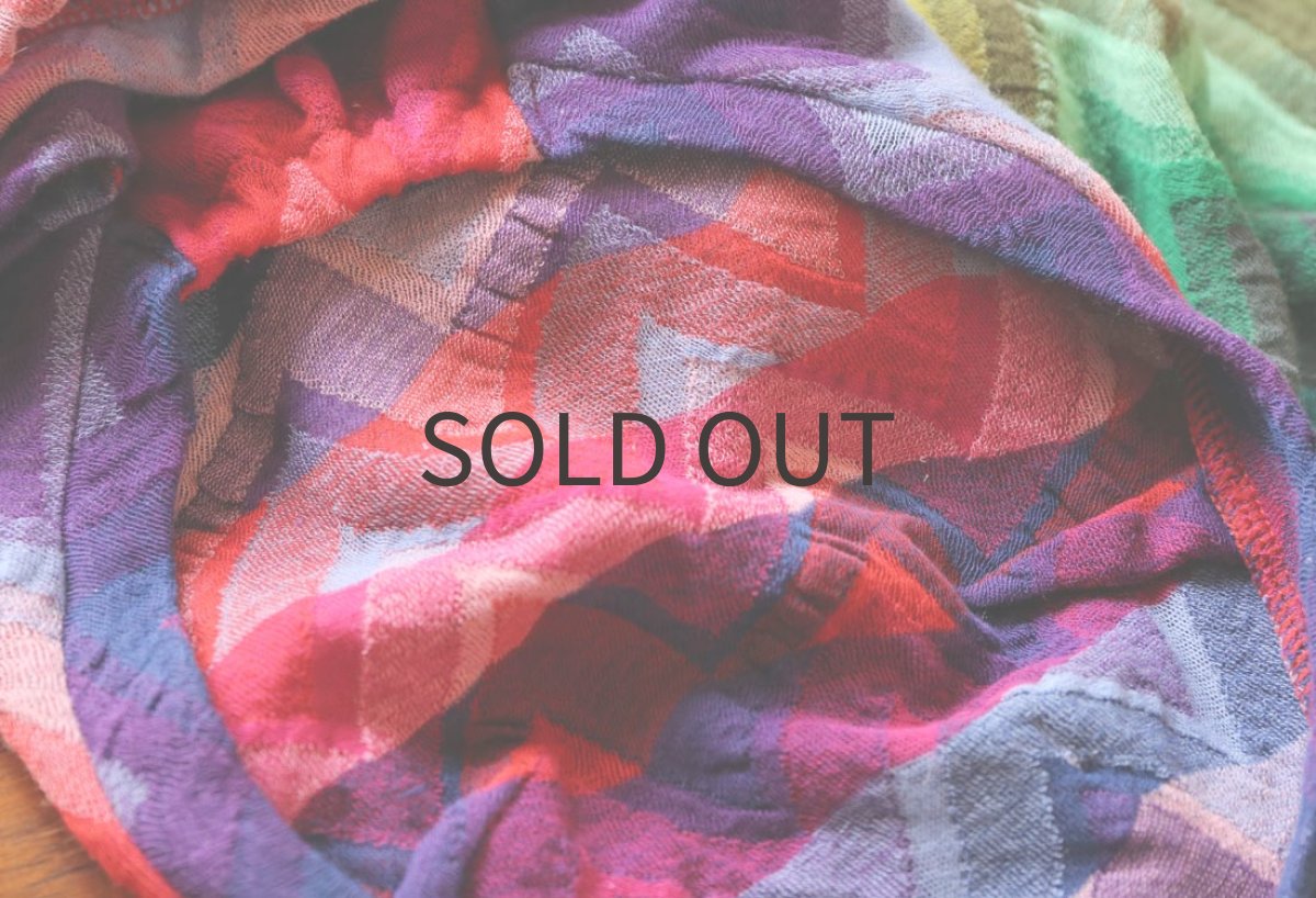 画像7: ギザギザ接結ニット（レッド×パープル）〜Lサイズまで (7)