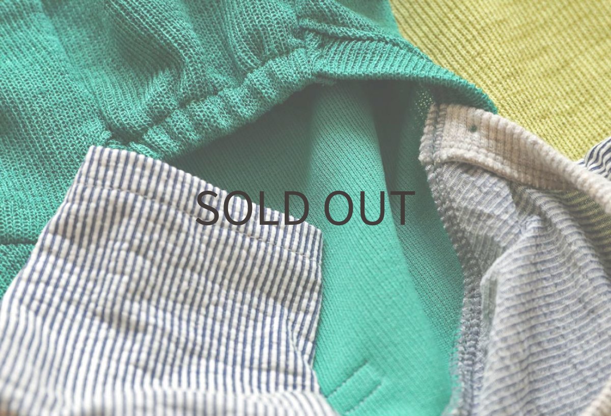 画像7: RIRANCHA+綿麻ストライプパンツ(グリーン)〜ショート丈、ノースリーブまで (7)