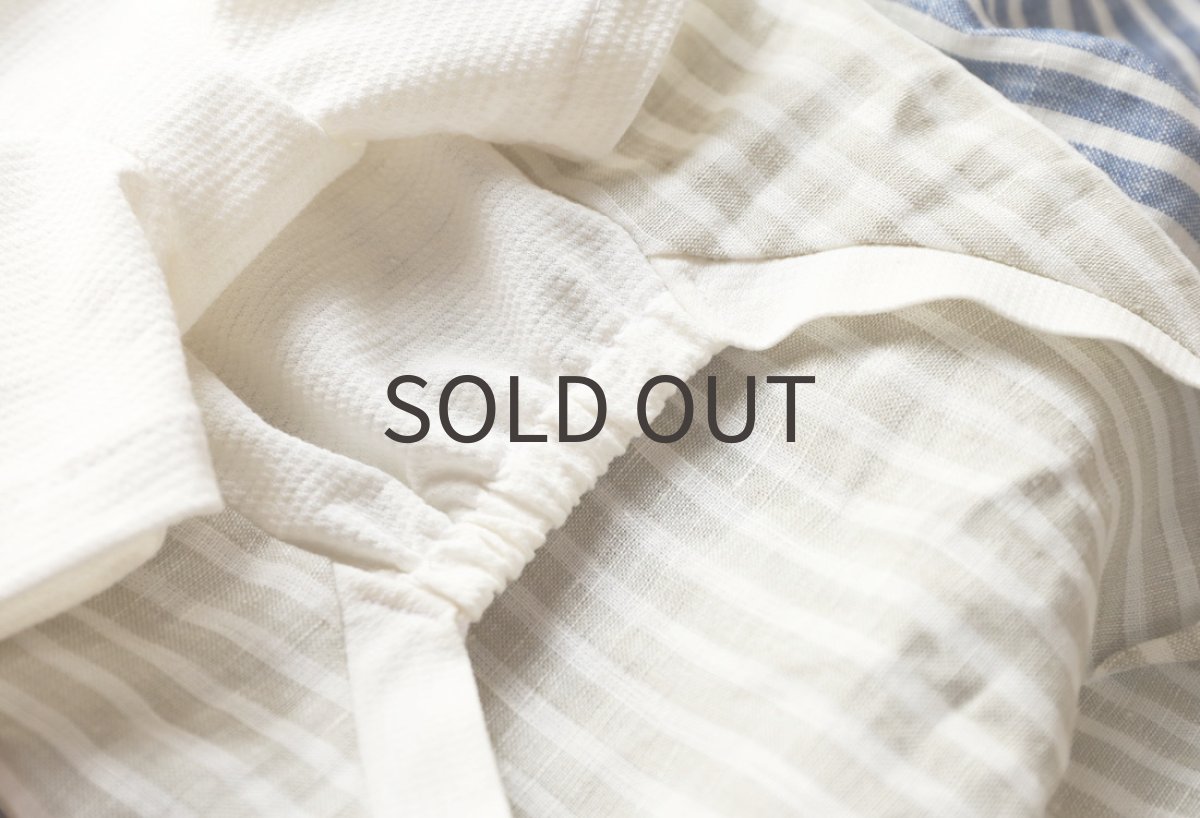 画像7: ストライプ＊リネン（サンドベージュ）〜Mサイズ、ネックなし、ノースリーブまで (7)