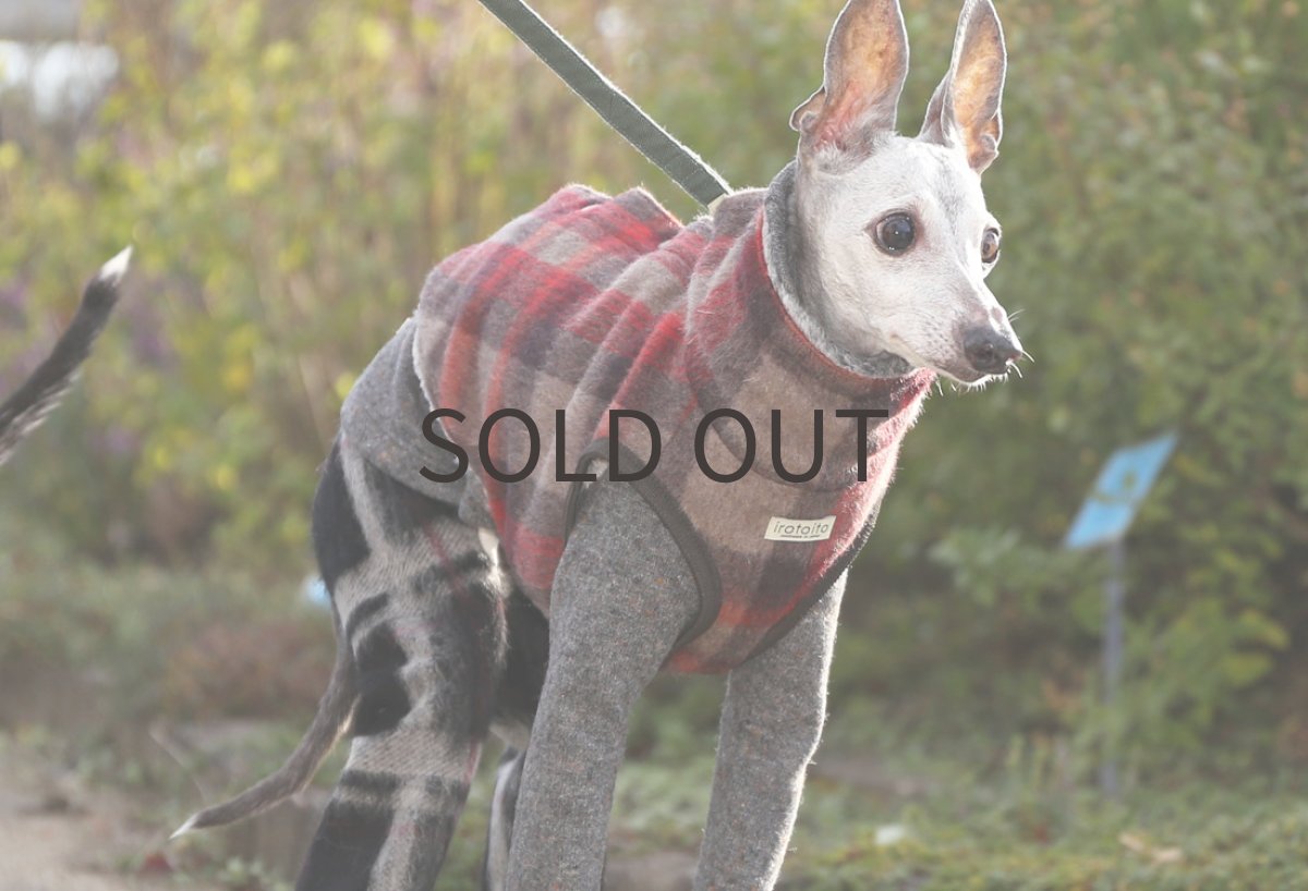 画像2: 【丈短】ウールシャギーチェック【背開き】 (2)