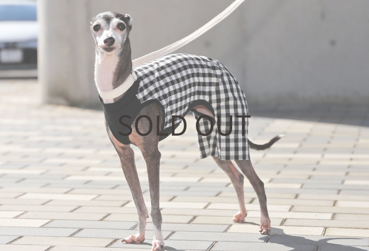 画像3: 綿麻チェックのロンパース(ブラック) (3)