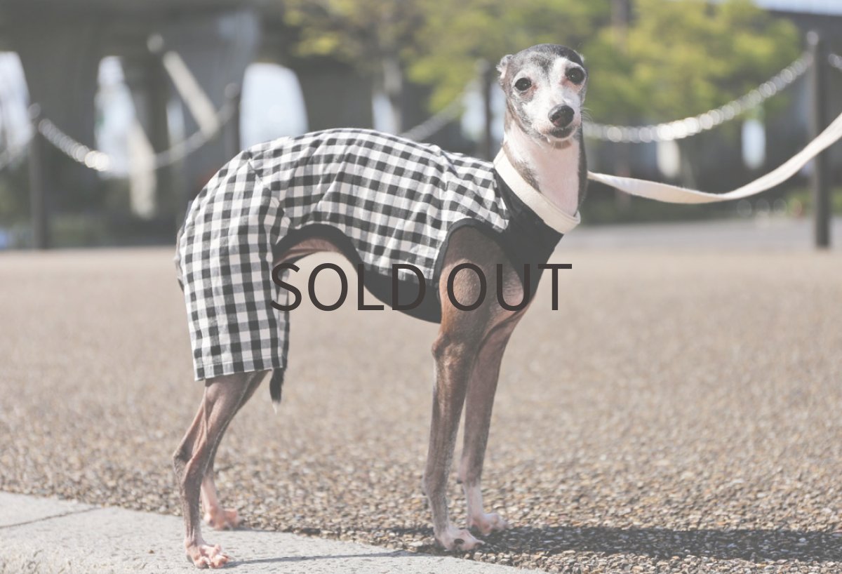 画像6: 綿麻チェックのロンパース(ブラック) (6)