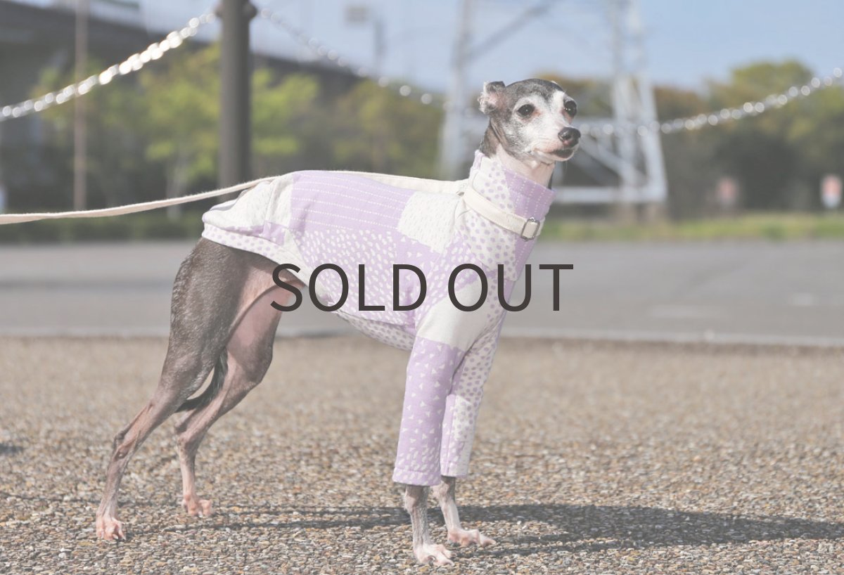 画像5: ドットと点線 - リバーシブル(ライラック)〜ネックなし、ノースリーブ、Mサイズまで (5)