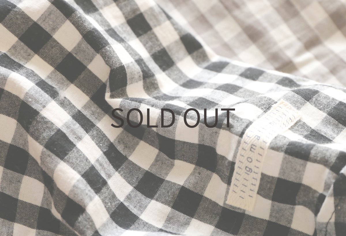 画像7: 綿麻チェックのロンパース(ブラック) (7)