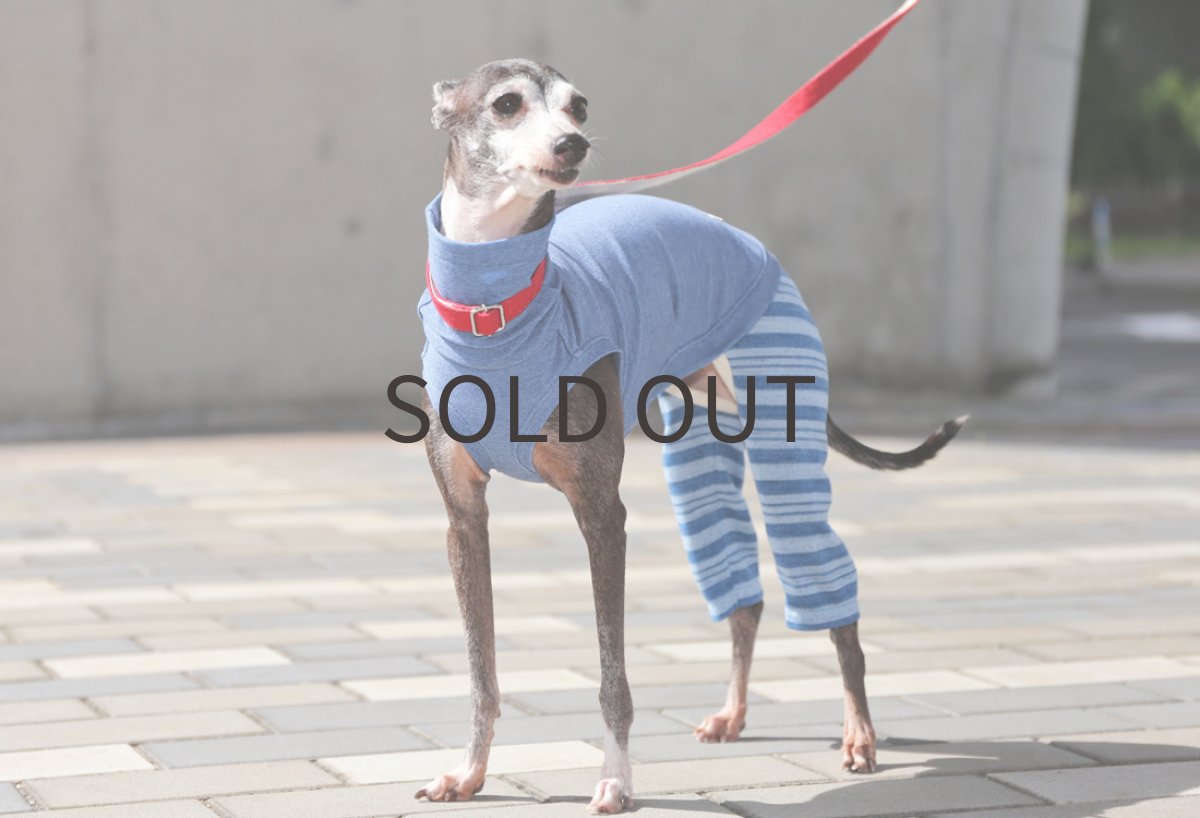 画像4: デニム風ニットのロンパース(ブルー) (4)